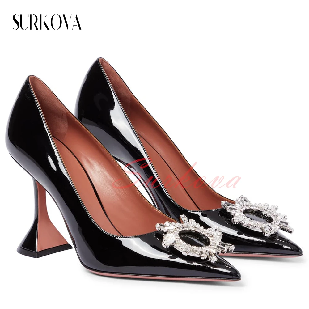 

Sunflower Silver Jewelry Metal Buckle Women's Pumps Pointed Toe Kittie Heel Ladies High Heel Shoes Solid Color Women's Shoes New