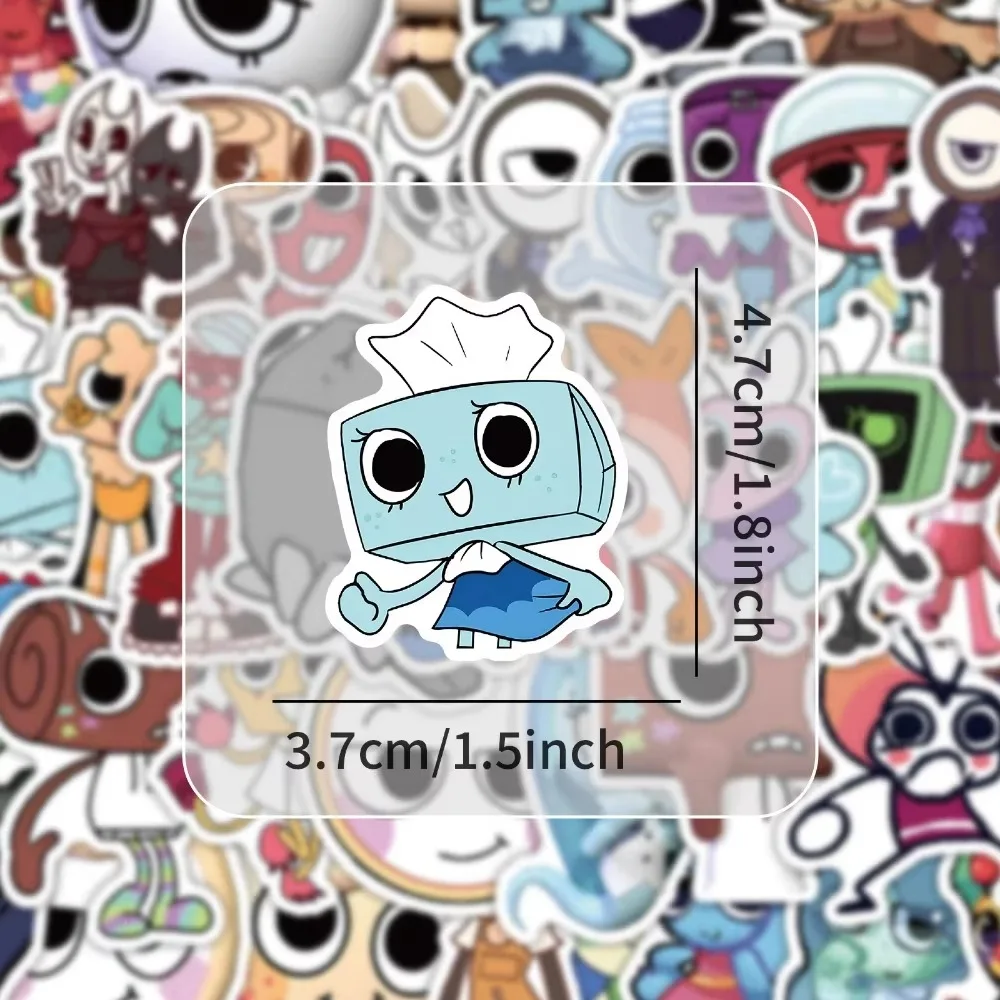 54 قطعة لعبة Dandy World الكتابة على الجدران ملصقات الرسوم المتحركة شخصية الديكور جراب هاتف الكمبيوتر المحمول خوذة لوح التزلج الدراجة