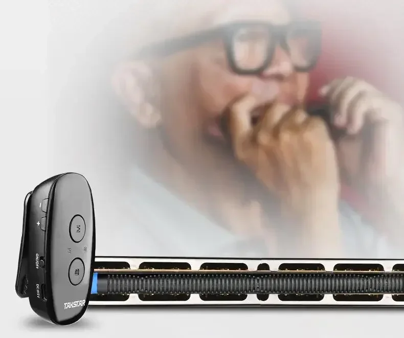 WHM-24A harmonica wireless microphone,unique design,tailored for harmonica convenient without holding by hand