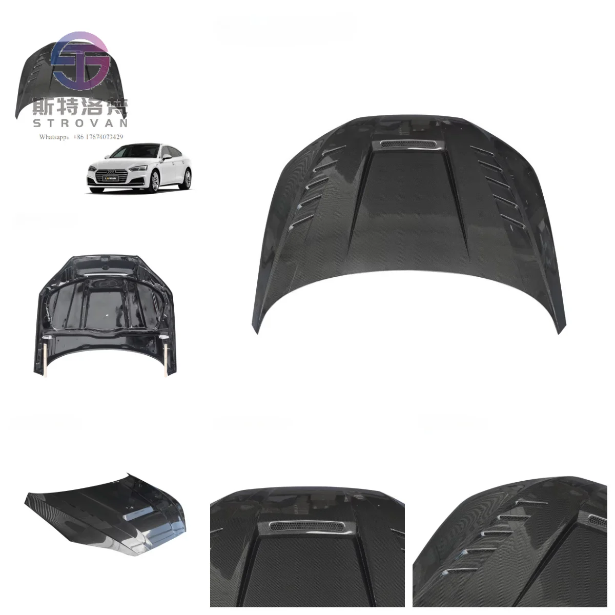 

Cc 2017-2021 Car Facelift Parts Engine Cover Front Bonnet for A5 B9 Upgrade LY Style Carbon Fiber Engine Hood