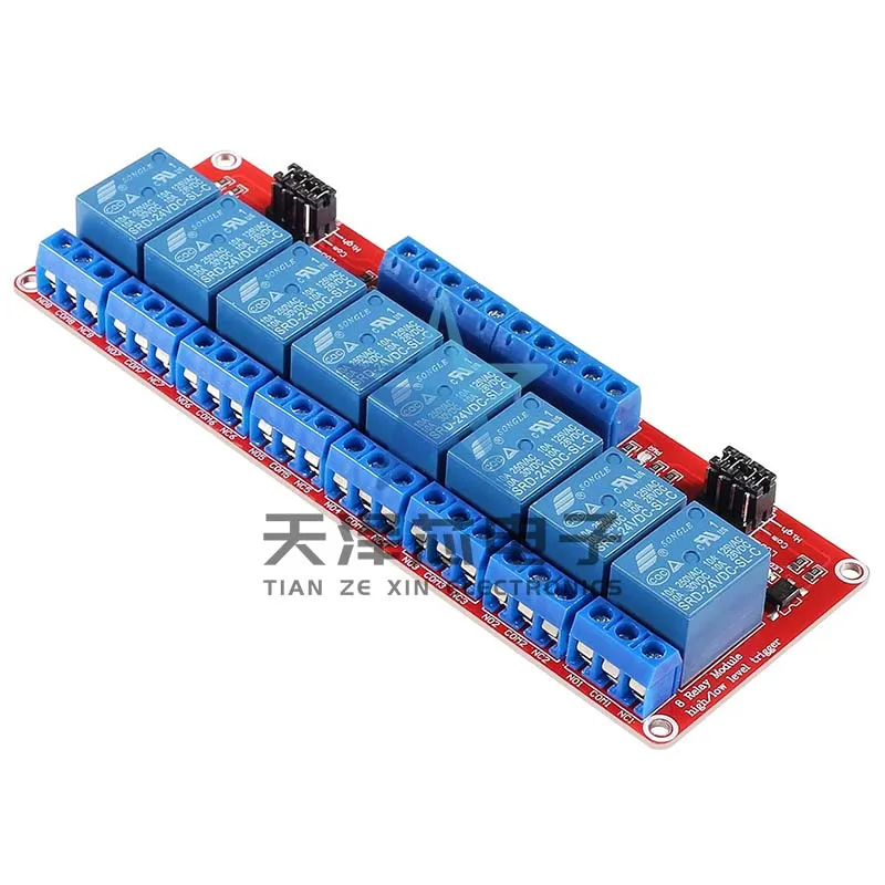 1/2/4/8-Channel 5/9/12/24V Relay Module Optocoupler Isolation High and Low Level Trigger Microcontroller Red Board