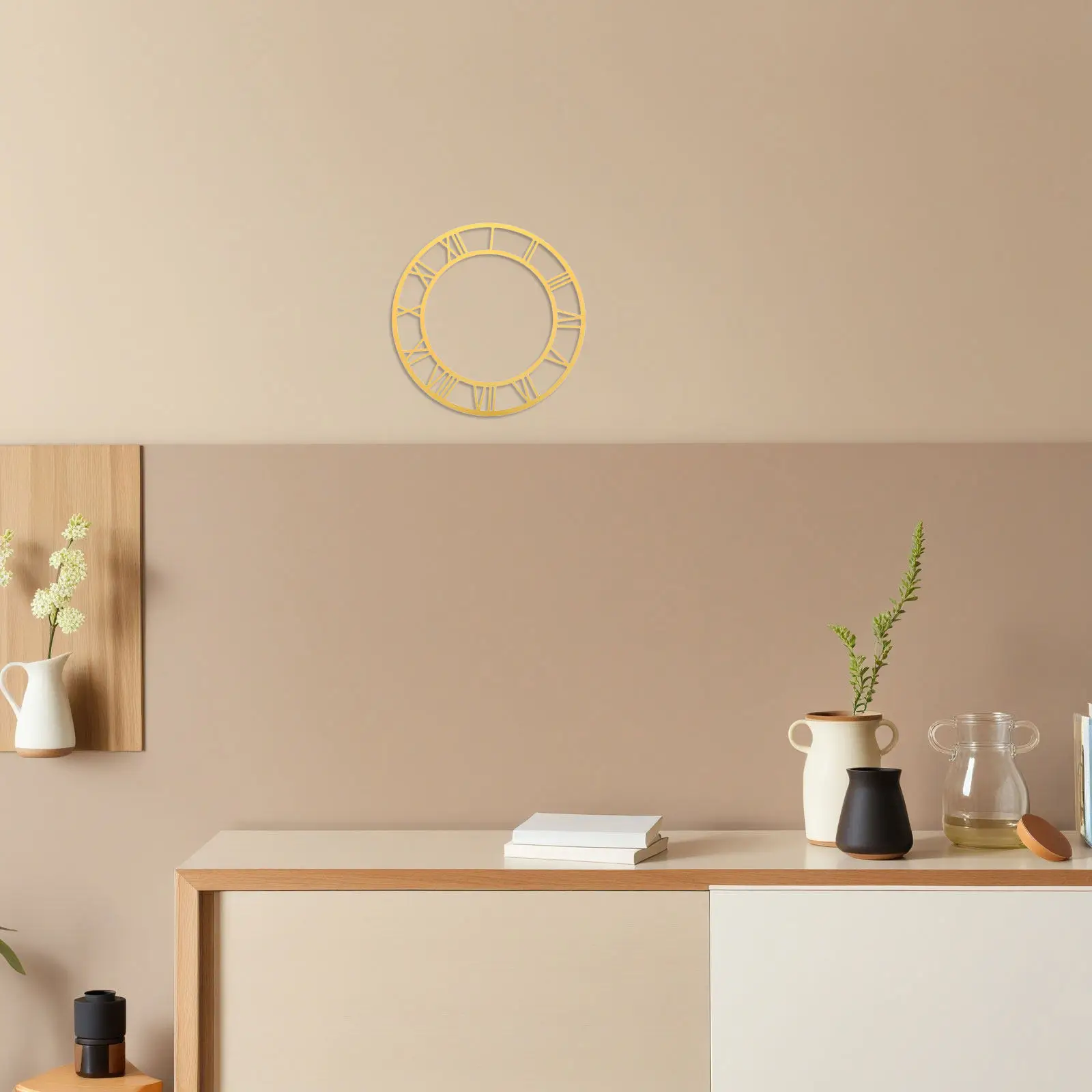 2Pcs Wall Clock Stickers Roman Numeral Clock Face Numbers Decal Round Acrylic Mirror Dial Stickers DIY Resin Crafts Living Room