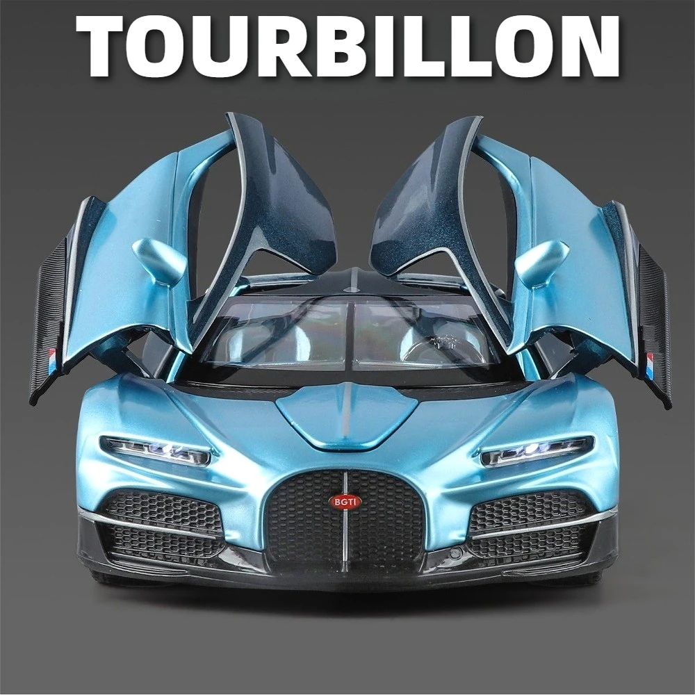 

1:24 Tourbillon Atlantic Car Model Toy Wheel Steering Sound Light Pull Back Sports Cars Miniature Models Collecting Ornaments