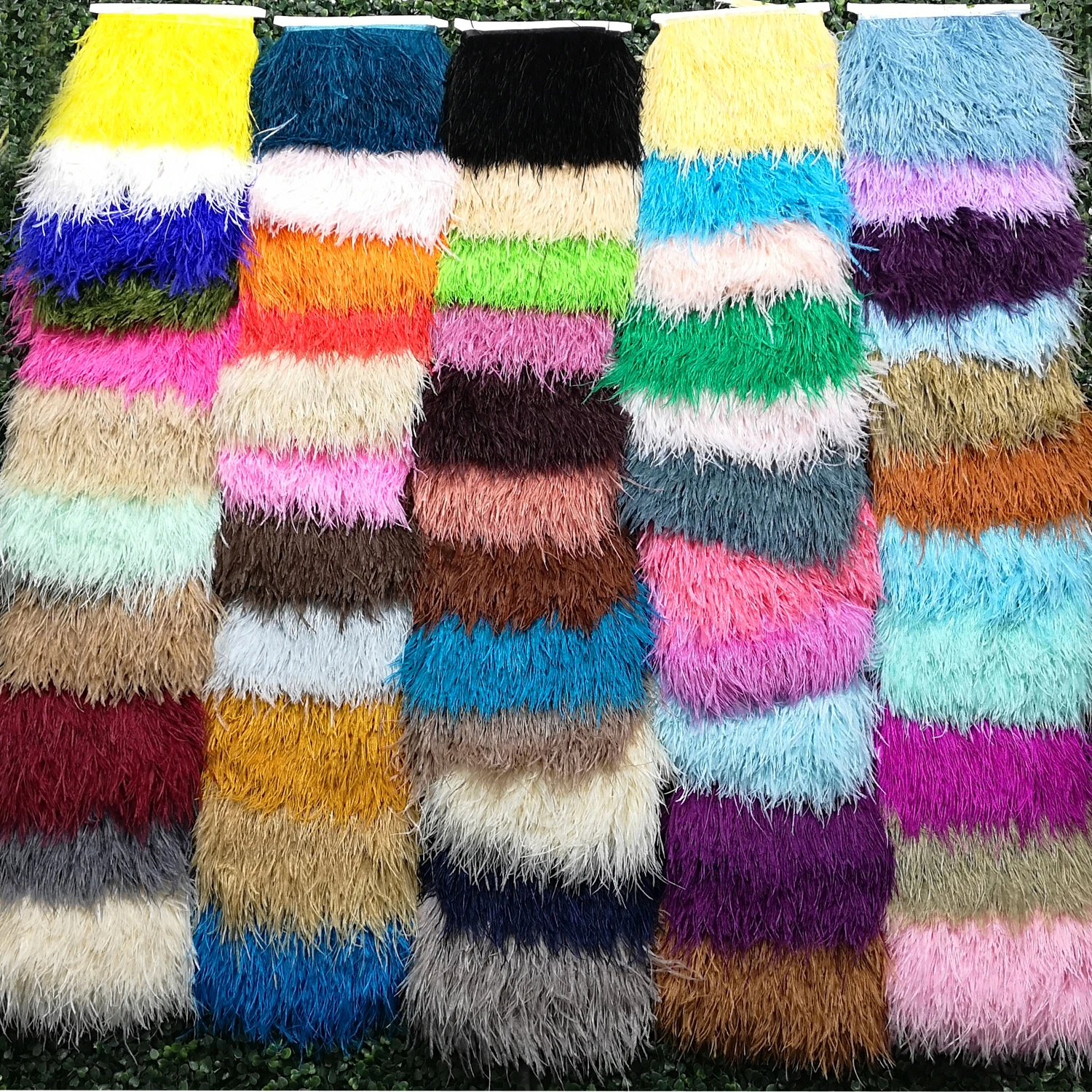 Garnitures de franges en plumes d'autruche, 1/10 mètres, 8-10cm, fournitures artisanales multicolores pour bricolage, pour bordure de plumes décoratives de qualité supérieure