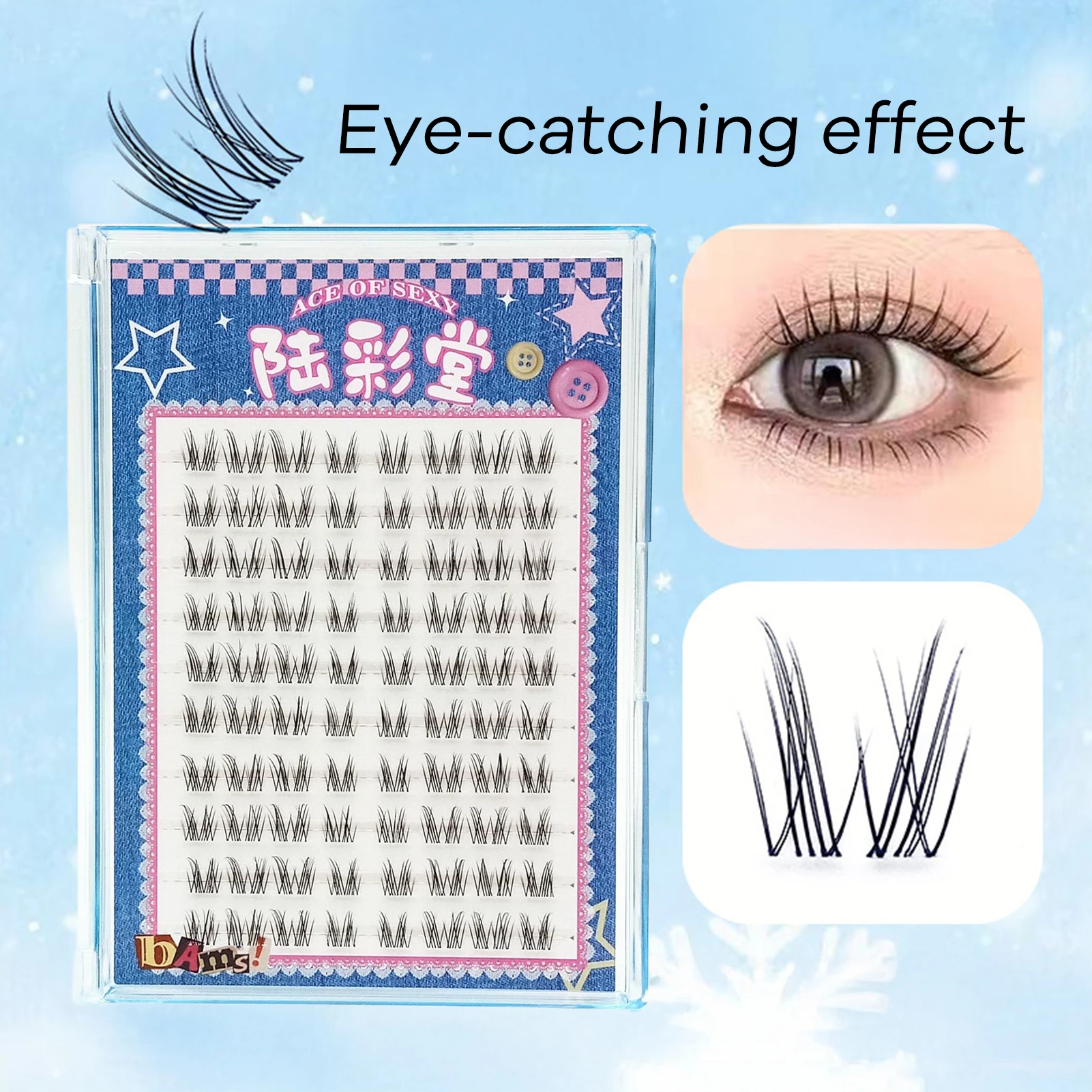 Natural False Eyelashes High Volume Lashes 7-13mm Mixed Length Black C Curl Eyelashes for Everyday Wear and Photography Use