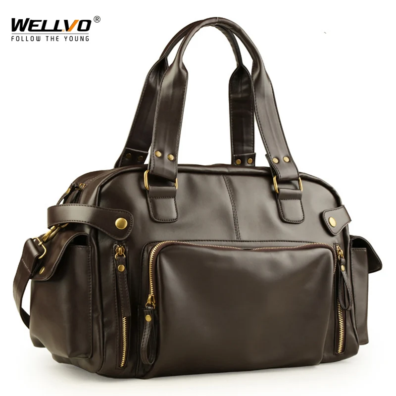 Bolsa de couro retrô para homens, bolsa de ombro masculina, grande mensageiro, bolsa crossbody de viagem de alta qualidade XA158ZC