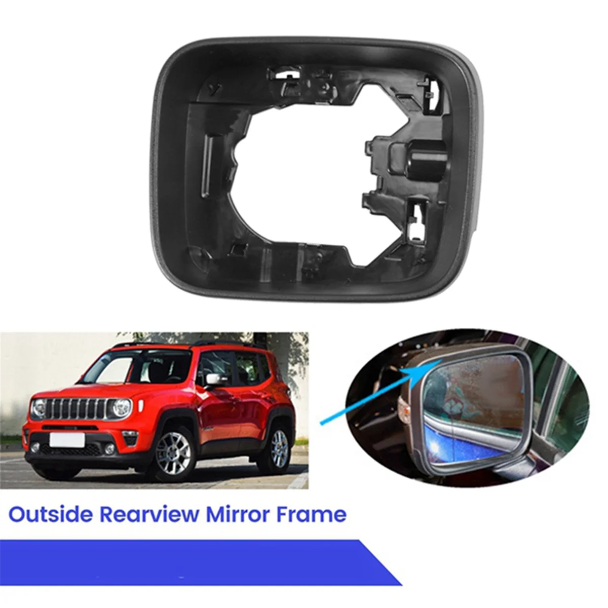 Left Exterior Rearview Mirror Frame Side Rearview Mirror Cover Door Glass Cover for Jeep Renegade 2016-2021