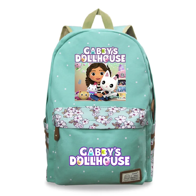 Cute Gabby's Dollhouse Backpacks for School Teenager Girls Gabby Dollhouse Popular Female Harajuku Laptop Rucksack Kids Bookbag