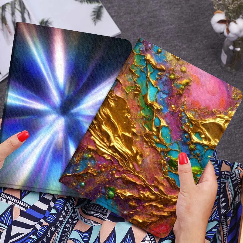 

Golden Colorful Abstract Art Tablet Case For Huawei Honor MatePad MediaPad Air 5 6 7 11 V6 V7 V8 V9 X9 X8 T10 T10s C5e T5 Gift