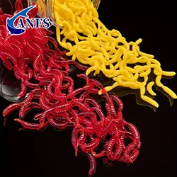 ANFS 75pcs 벌레 낚시는 민물 및 바닷물 Pesca를 위한 부드러운 인공 낚시 미끼를 유혹합니다