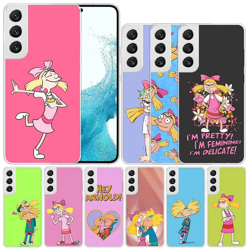 Cartoon Hey Arnold Fondos Soft Cover for Samsung Galaxy S23 S22 S21 Ultra S20 FE S10 Plus Print Phone Case S10E S9 S8 + Pattern