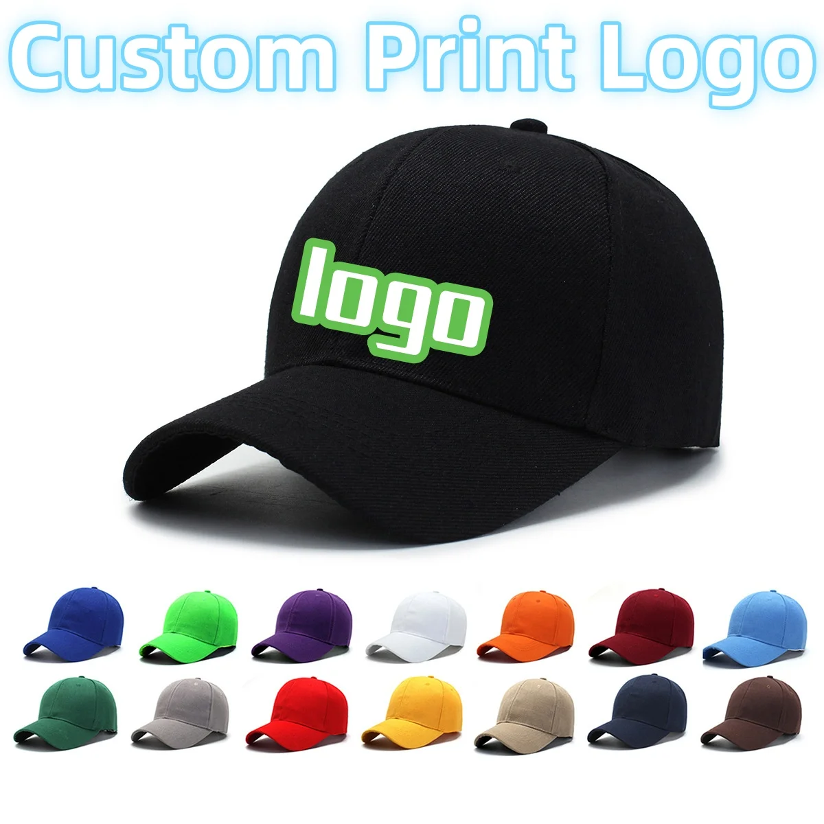 Custom Printed Logo Solid Color Baseball Cap Outdoor Sisters Caps Suitable For Both Men's And Women's Duck Tongue Hats