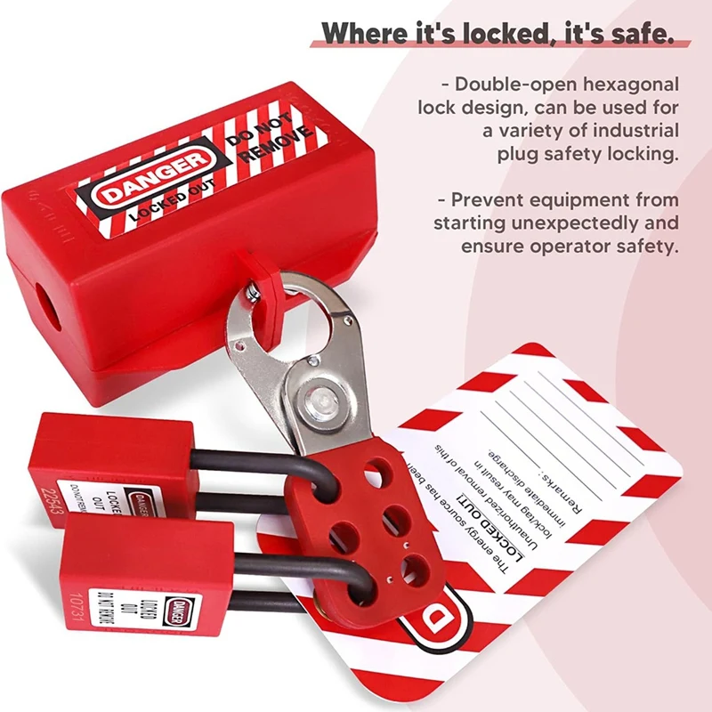 طقم قفل تاجوت BAAG، أقفال أمان، قفل توصيل، مشبك تشغيل وأقفال قواطع دوائر متعددة الأقطاب عالمية