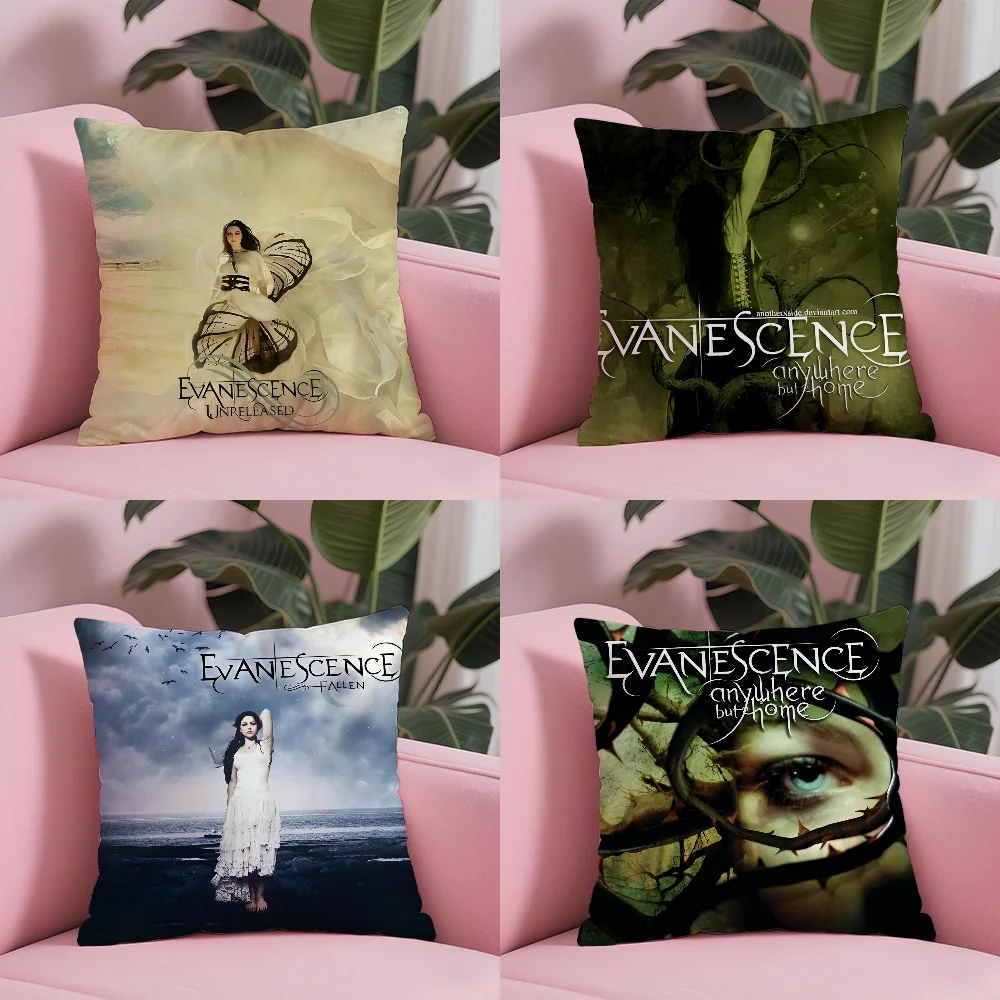 E-Evanescence A-Amy Lee Pillow Case Anti-dustmite Pillowcase Invisible zipper silky short plush Sofa cushion cover