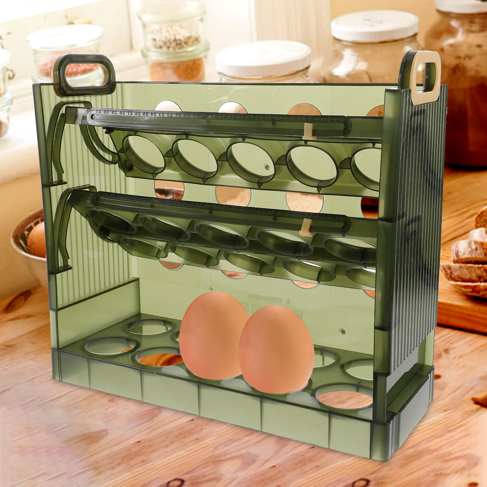 

Egg Storage Multi Kitchen Egg Box layer Large Capacity Plastic Container Refrigerator Kitchen Tray Holder ganizer