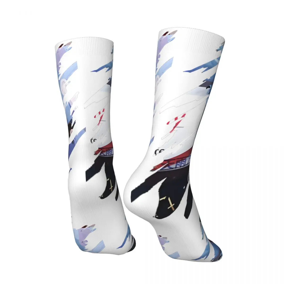 Vintage Blue Archive Amau Ako Men's compression Socks Unisex Blue Archive Street Style Seamless Printed Novelty Crew Sock