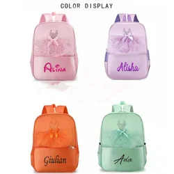 Embroidery Personalized Kids Dance BackBag for Girls Ballerina Pink Duffel for Ballet Class Crossbody Custom Name Ballet Handbag