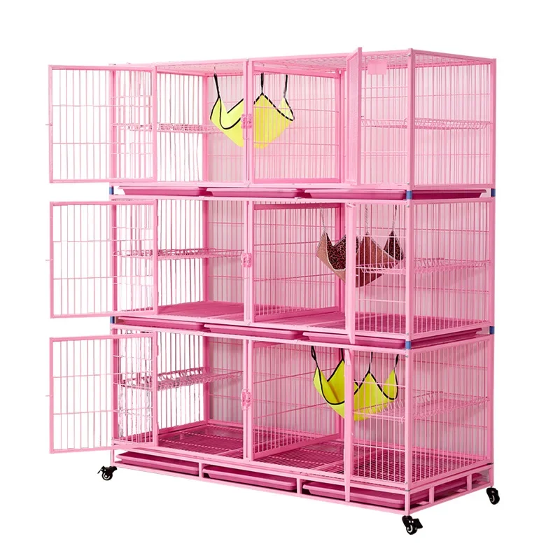 USMILE New Release Indoor Sustainable Premium Iron Wire Material Mult Sizes and Colors Cat Cage with Multi Accessories