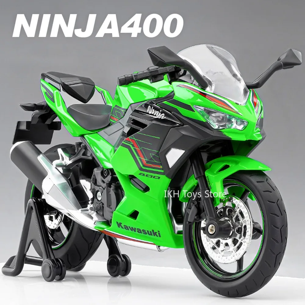 

1:12 NIJIA 400 Z1000 Motorbike Toy Models Alloy Diecast Motorcycles Sound Light Shock Absorption Front Wheel Steering Kids Gifts