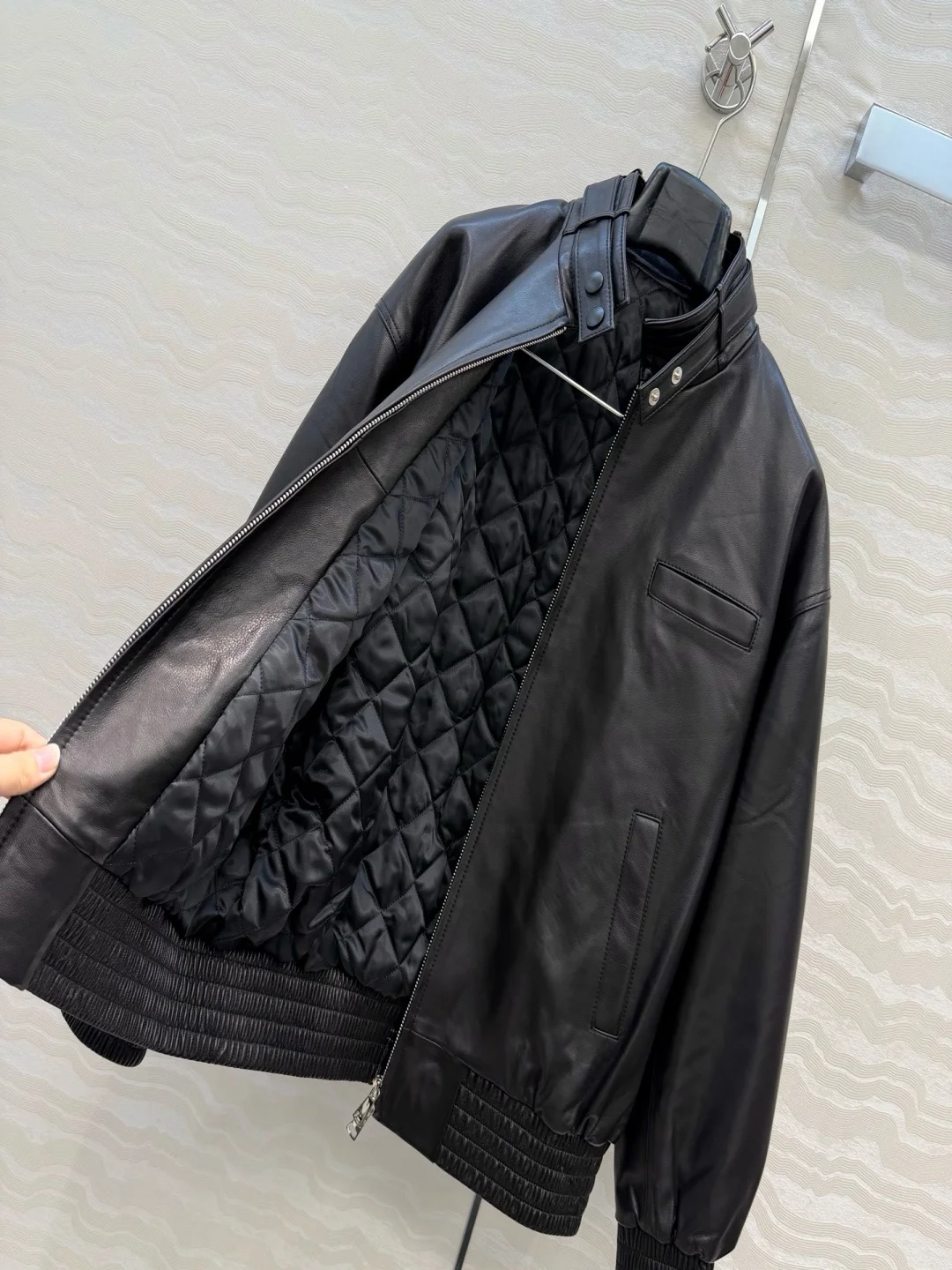 Damen Echtleder Bikerjacke Schaffell Motorradjacke Fahrradjacke Klassischer Baumwollmantel Vintage Mode Oberbekleidung Mantel