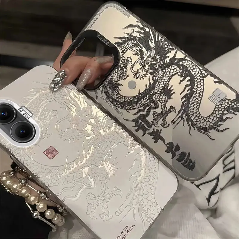 Etui Pancerne z Matowym Wzorem Smoka na Xiaomi Poco F7 5G, Ochronna Obudowa Tylna na Xiaomi Poco F7 F 7 f8 ultra pro PocoF7, Odporne na Wstrząsy Funda — zdjęcie produktu 2