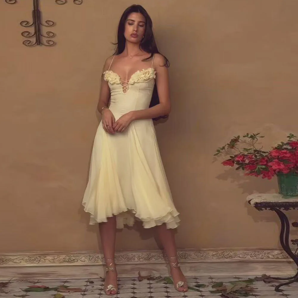 

Красивые вечерние платья женские с v-образным вырезом без рукавов для банкета знаменитостей чайная длина трапециевидной формы для выпускного вечера женские платья элегантные 2025