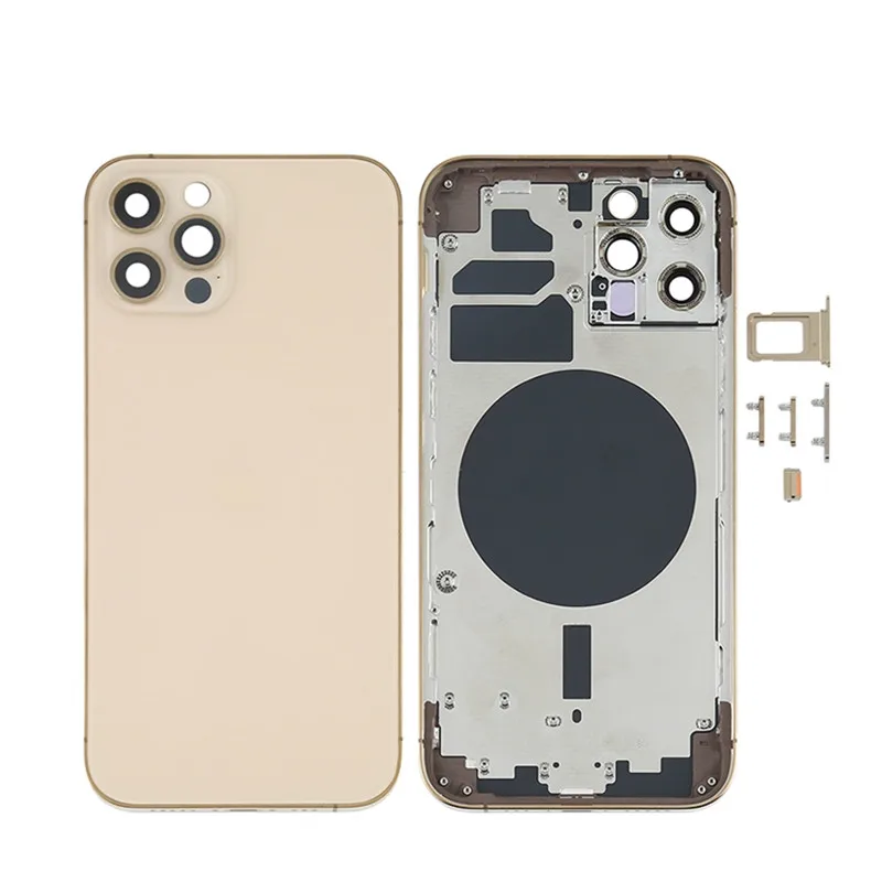 Back Housing Cover For iPhone 13 Mini 13 Pro Max Back Battery Door Rear Glass with Chassis Frame SIM Tray Side Key Parts