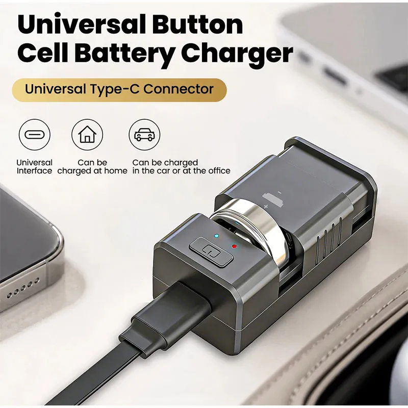 Universal LIR Button Battery Charger Type-C Port New Power Supply Charging Universal Charger With Indicator Light for LIR2032
