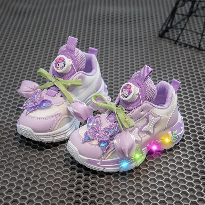 

Kawaii Kuromi Sanrio Children Cartoon Cute Sneakers Students Breathable Comfortable Running Non Slip Shoes Gift for Girls