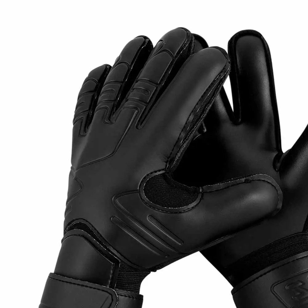 Finger Protection Goalie Gloves Wear-Resistant Black Latex Soccer Gloves Handguard Thickened Football Goalkeeper Gloves