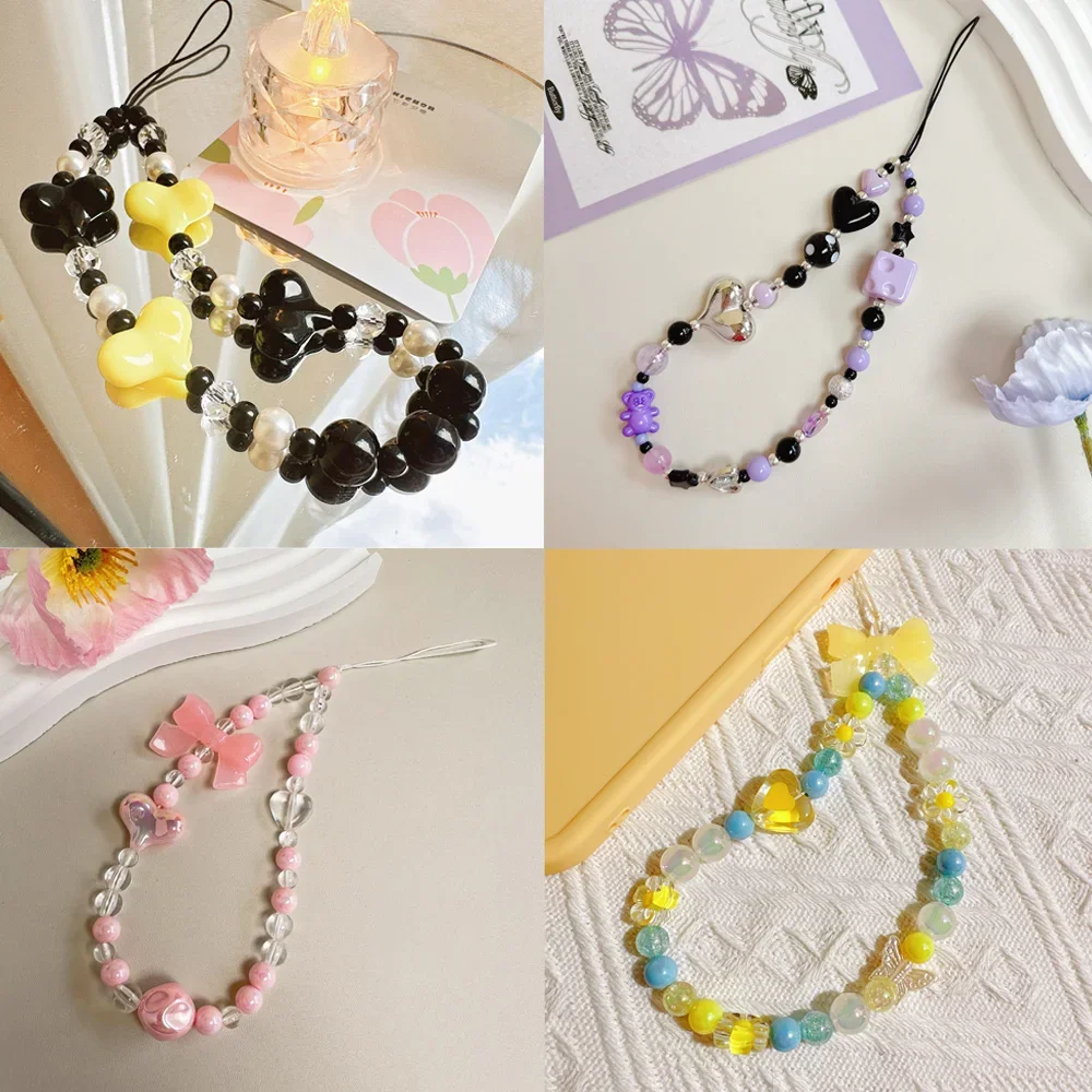 

Butterfly cheese Lanyard For IPhone Anti-Lost Bracelet For Samsung Mobile Phone Case Wrist Strap Car Keychain Cute Phone Charm