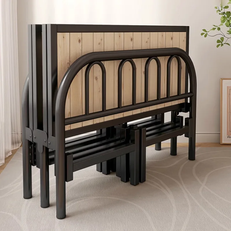 DSA folding single bed adult household simple bed rental room reinforced hard board double bed