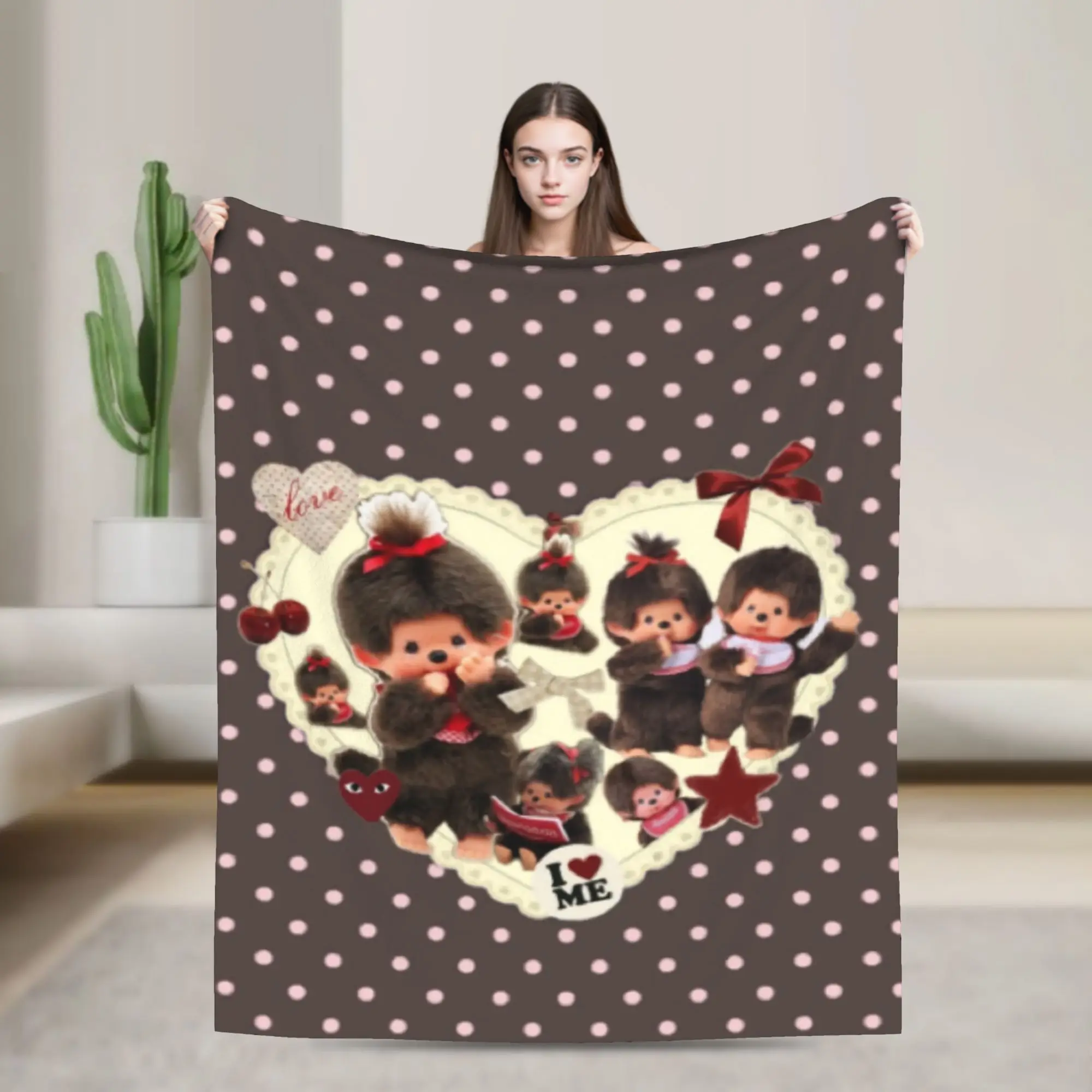 Monchhichies  Blanket Super Soft Fleece Relax Present  Throw Blankets Rug Piece