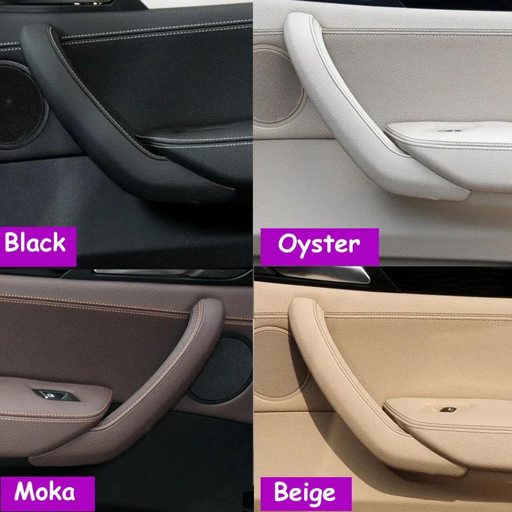 F25 F26 3PCS Set Car Interior Left Right Passenger Door Handle Grab Leather Cover Trim Replacement For BMW X3 X4 2010-2016 view 6