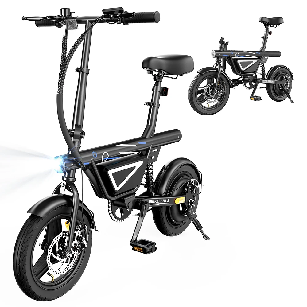 IScooter EB1S Elektrofahrrad mit 250W, 36V 12Ah Akku, Drei-Gang-Schaltung, Höchstgeschwindigkeit von 35 km/h, 14-Zoll Luftreifen und App-Steuerung