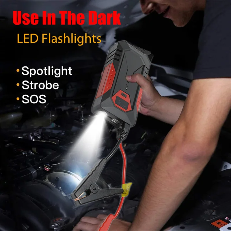 1200a Draagbare Auto Jump Starter 18000Mah Power Bank Auto Booster Oplader 12V Startapparaat Benzine Diesel Auto Noodbooster