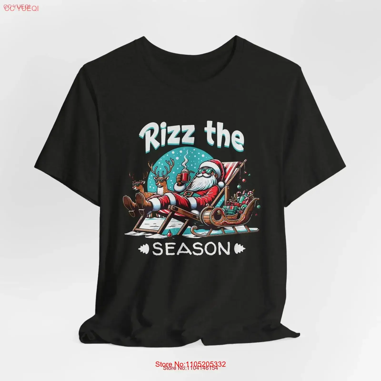 Rizz the Season T Shirt Funny Christmas Merry Rizzmas Santa Claus Ugly Sweaters vintage Washed homme Stylish fashion Casual