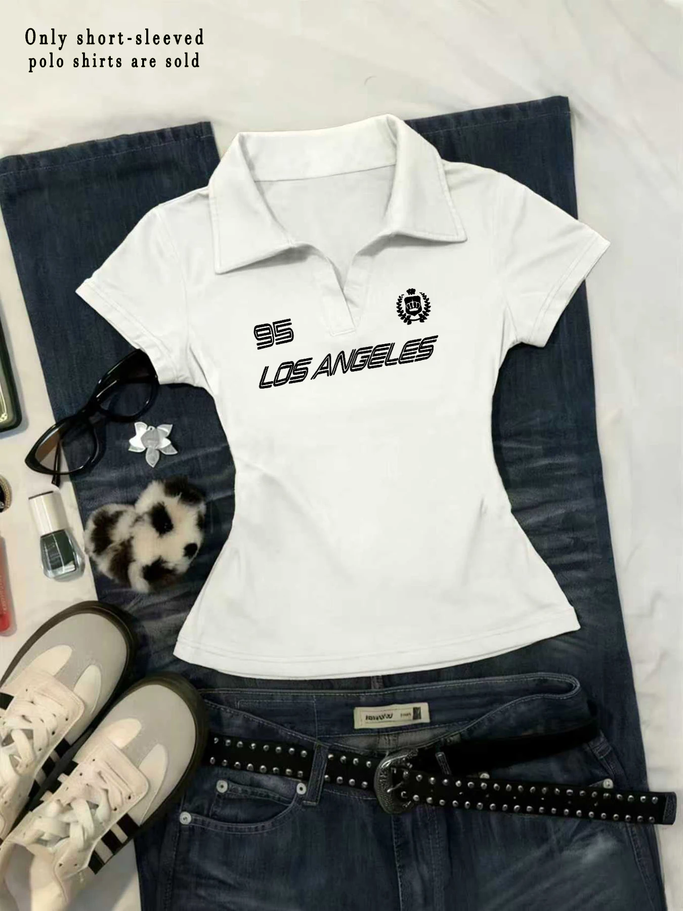 

Amazing summer Women's slim polo with small V-neck and short sleeves is easy and fashionable this is what you really need