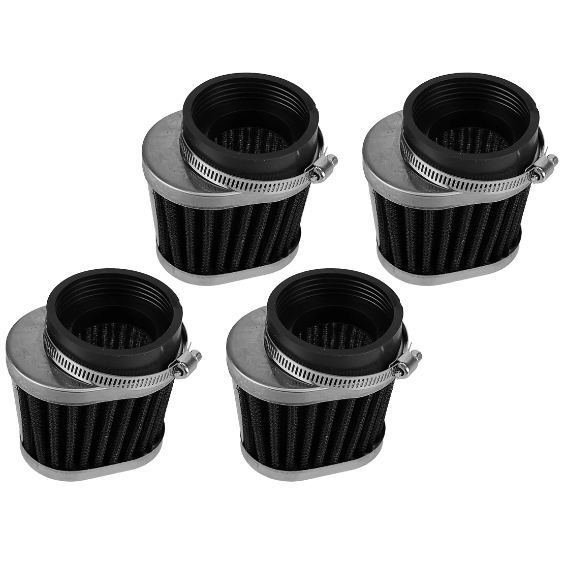 4pcs 54mm Carburetor Air Filter Pod Fit for Honda CB650 CB750C CB900F Kawasaki GPZ750 KZ1000J Suzuki Yamaha XJR1200 Black