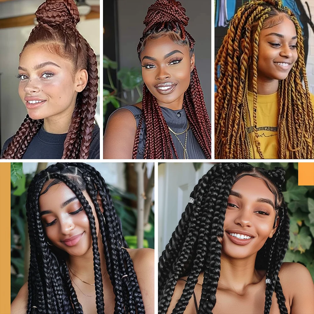 Extensão de cabelo de lã brasileira para mulheres, cabelo sintético Crochet, torção senegalesa, Faux Locs Wraps, cabelo trançado jumbo