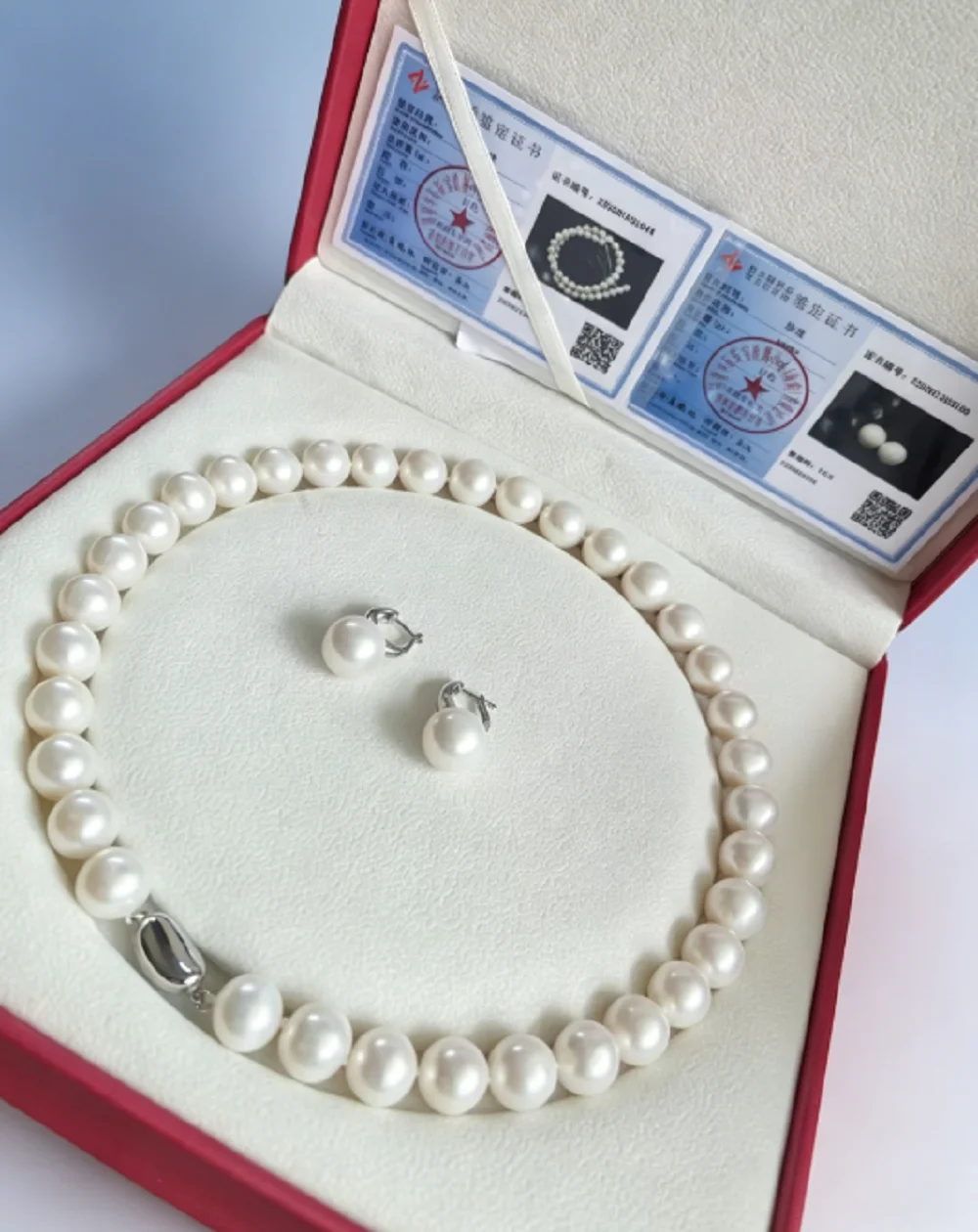 

Ожерелье и серьги из натурального жемчуга AAAA, 12-13 мм, круглый жемчуг Южных морей, серебро 925 пробы, 16-18 дюймов/в комплекте два сертификата