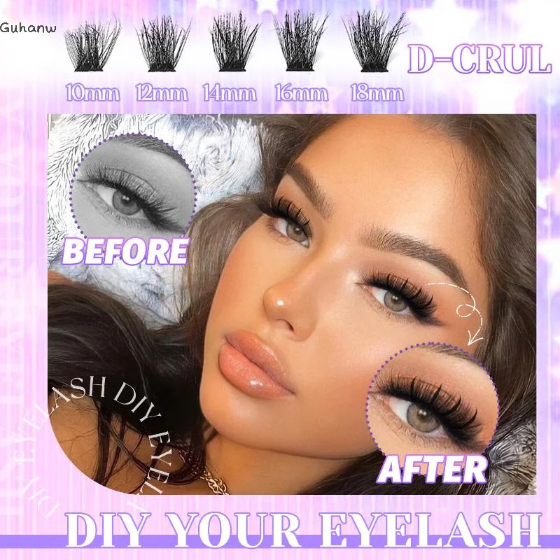 

[WHB]Lashes Cluster DIY Lash Extension Mixed Tray Natural Clusters Eyelashes Fluffy Individual Lashes Segmented Eyelash Lash