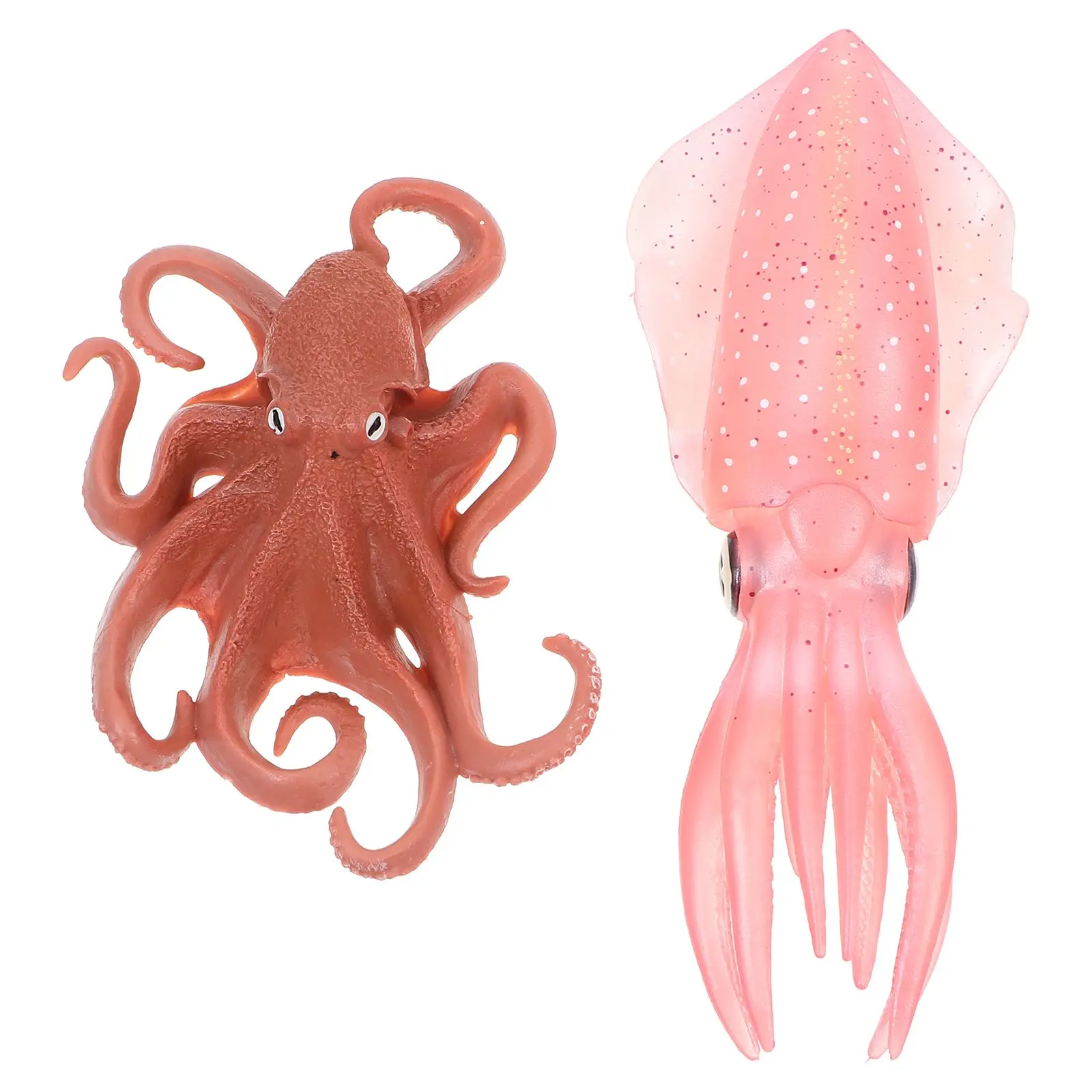

2 Pcs Squid Octopus Model Toy Decorative Figurine Figure Bath Toys Simulation Statue High Quality PVC Kids Fun Creative Parent