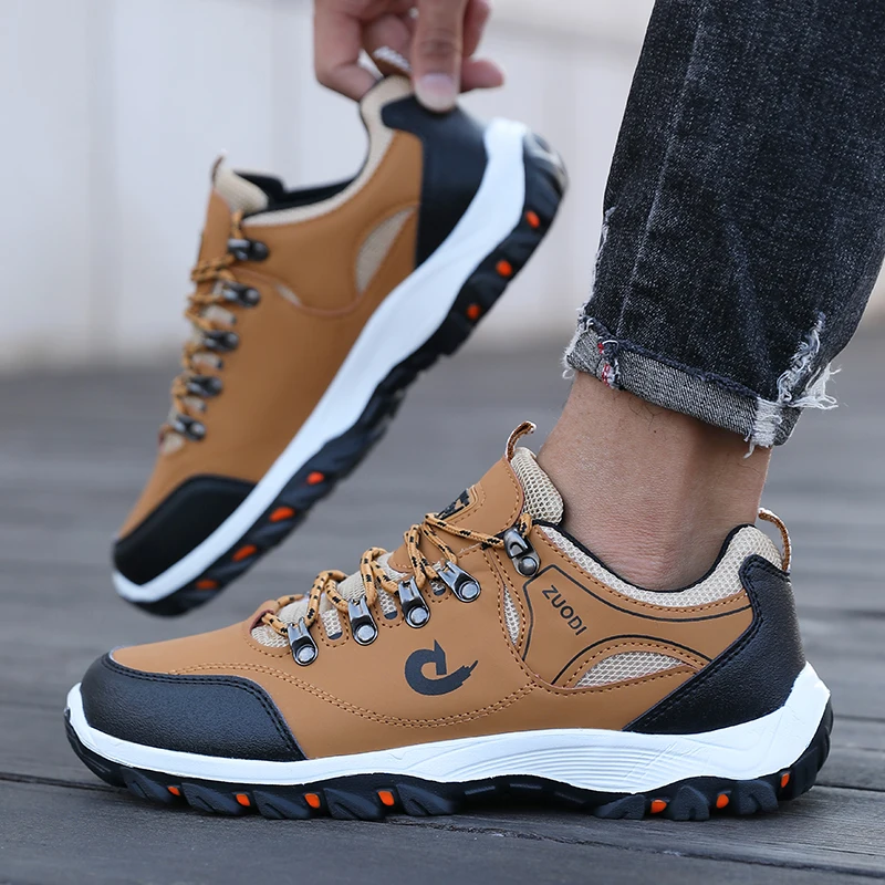 Summer Labor Protection Shoes Waterproof Men Fashionable Versatile Hiking Shoes Anti Slip Wear-resistant Breathable Work Shoes