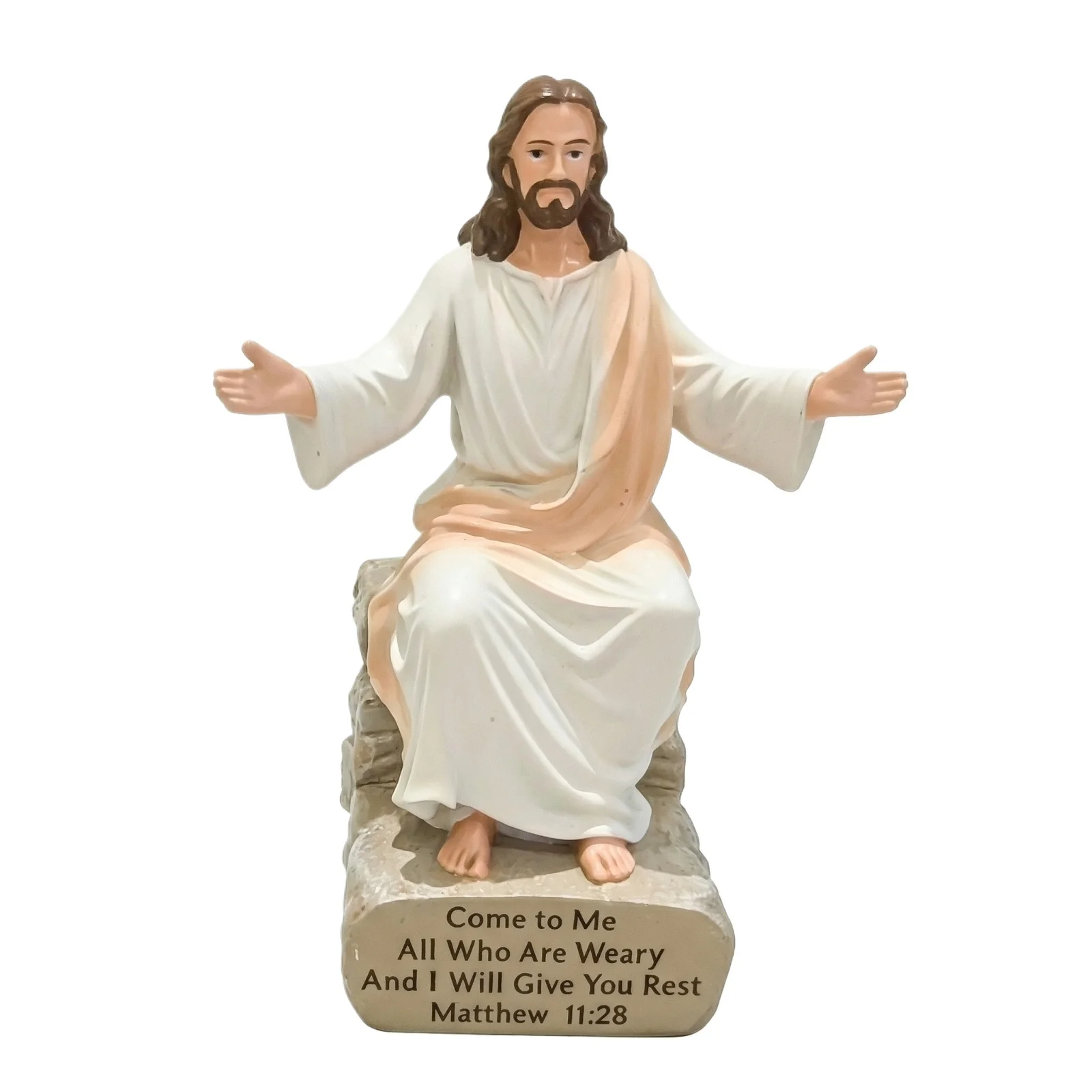 Desk Companion Jesus Resin Decorative Ornament, Christ Statues, with Slogans, Unique Spiritual Gifts, Home Desk Decor