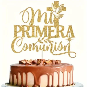 1 buah Topper Kue Kertas 'My First Communion' Spanyol-Cocok untuk Dekorasi Pesta Ulang Tahun Pembaptisan & Anak-anak Mandi 8 penjualan terbaik komuni pertama - №