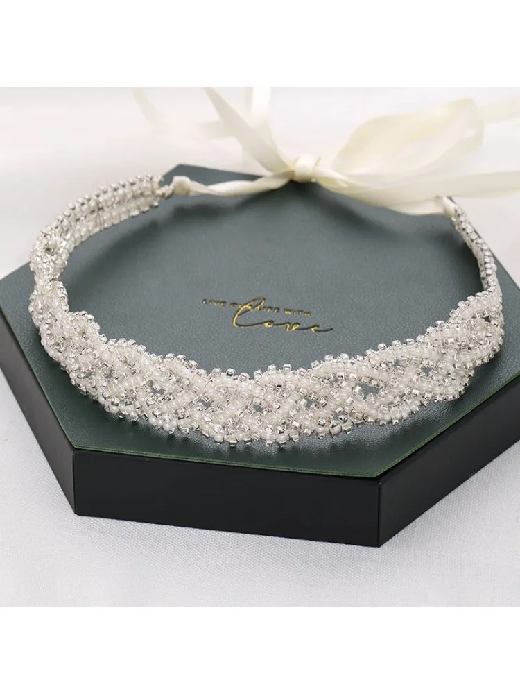 * لؤلؤة حجر الراين عقال تيارا هيرباند اكسسوارات الزفاف تصميم جديد إكسسوارات الشعر للنساء حجر الراين