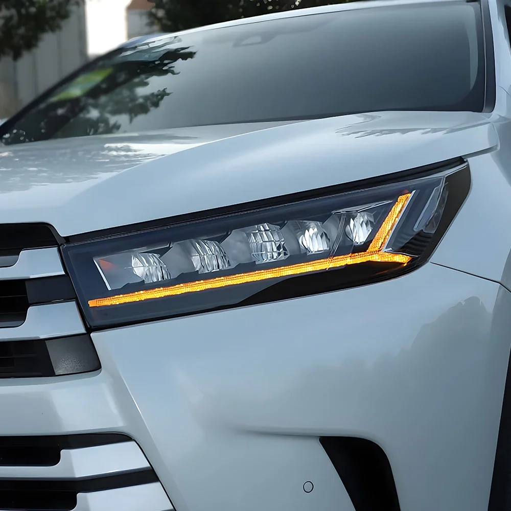 

Car Front lamps For Toyota Highlander 2018-2021 New Upgrade Angel Wings headlights Style Dynamic Turn Signal Light Accessories