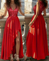Women Long Maxi Sleeveless High Waist Dress Formal Evening Ankle Length Party Sequined Solid Color Dress