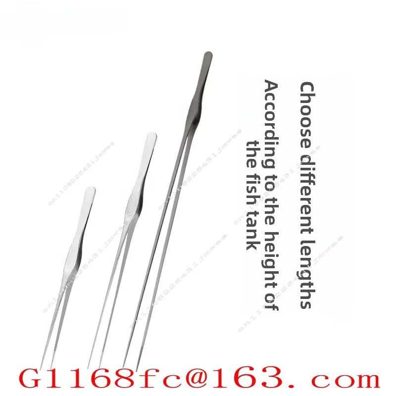 Stainless Steel Mirror Fish Tank Landscaping Water Grass Tweezers 25cm 33cm Straight Clip Curved Clip